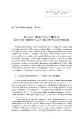 Traktat Hieronima z Moraw. Kontekst historyczny, treść i