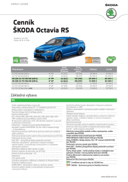 Cenník ŠKODA Octavia RS Cenník ŠKODA Octavia RS