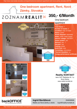 350,- €/Month - Real Estate Slovakia