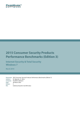 2015 Consumer Security Products Performance Benchmarks