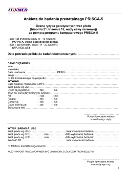 Zlecenie badań do raportu TEST PRISCA – 4