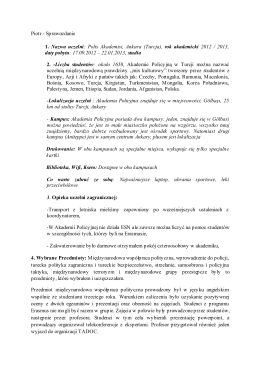 Sprawozdanie z wyjazdu, Polis Akademisi, Turcja