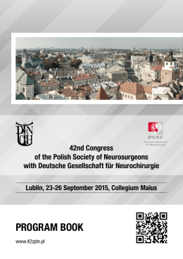 Program zjazdu - 42 Zjazd Polskiego Towarzystwa