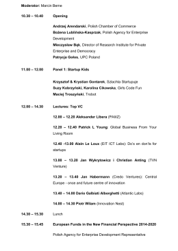 Young & Innovative Forum 2015 Programme