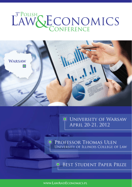 University of Warsaw April 20-21, 2012 Professor Thomas Ulen Best
