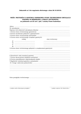 Wzór protokółu z kontroli okresowej stanu technicznego instalacji