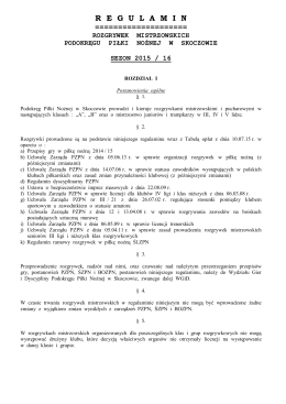 Regulamin rozgrywek 2015-2016 Sk
