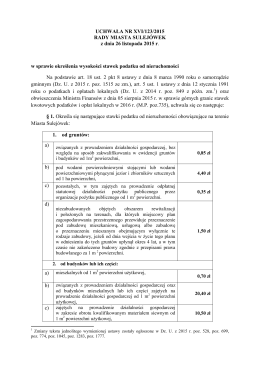 XVI/123/2015 w sprawie określenia wysokości stawek podatku od