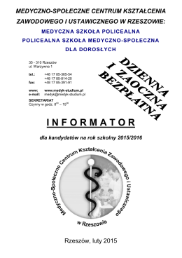 Informator 2015-2016 - Medyczne Studium Zawodowe w Reszowie