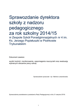 1-Sprawozdanie z nadzoru pedagogicznego 2014- 15