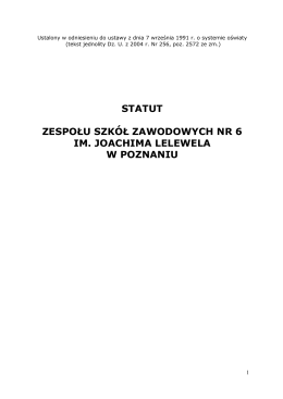 Statut - Zespół Szkół Zawodowych Nr 6