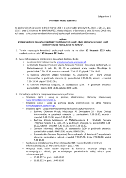 Załącznik nr 3 Prezydent Miasta Sosnowca na podstawie art.5a