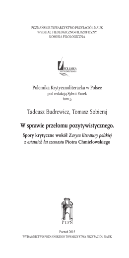 W sprawie przełomu pozytywistycznego.