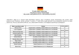 Wyniki etapu rejonowego X Konkursu Języka Niemieckiego