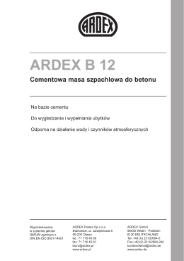 Karta techniczna - Witamy w ARDEX Polska