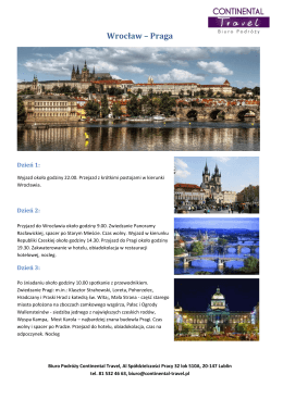 Wrocław – Praga - Continental Travel