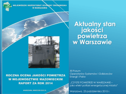 Aktualny stan jakości powietrza w Warszawie