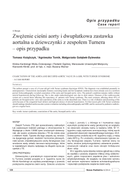 Zwężenie cieśni aorty i dwupłatkowa zastawka aortalna u