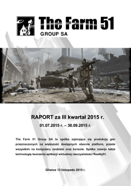 Raport IIIQ 2015
