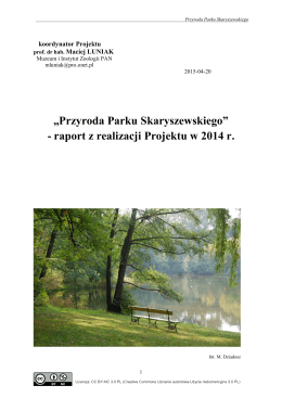 „Przyroda Parku Skaryszewskiego” - raport z