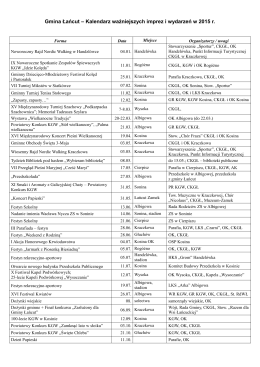 Kalendarz imprez na 2015 rok pdf