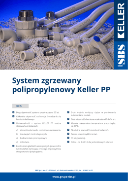 System zgrzewany polipropylenowy Keller PP