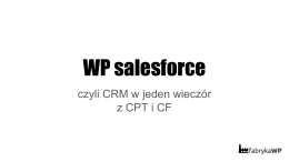 WP salesforce - WordPress.tv
