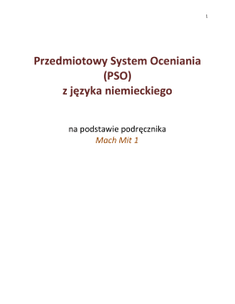 Przedmiotowy System Oceniania (PSO) z języka niemieckiego