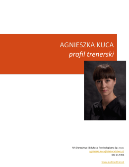 AGNIESZKA KUCA profil trenerski
