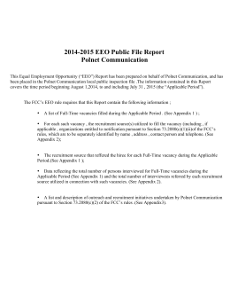 2014-2015 EEO Public File Report Polnet Communication