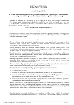 Nr XII/88/2015 z dnia 30.11.2015 r. w sprawie szczegółowych zasad