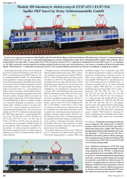 Modele H0 lokomotyw elektrycznych EU07-433 i EU07