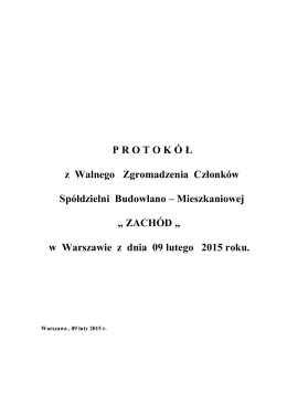 P R O T O K Ó Ł - Spółdzielnia Budowlano Mieszkaniowa