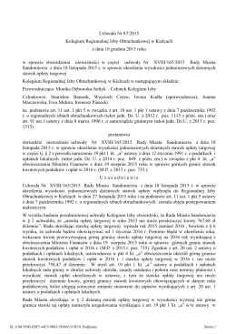 Uchwala Nr 87/2015 z dnia 16 grudnia 2015 r.