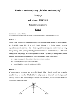 Zadania I etap konkursu 2014/2015