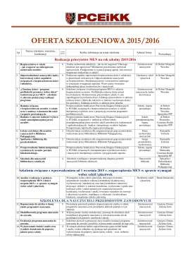Oferta szkoleniowa 2015-2016 - Powiatowe Centrum Edukacji i