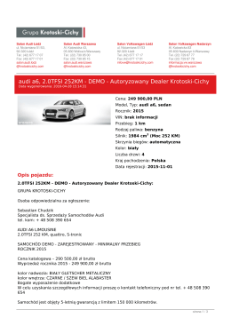 Pojazd a6 2015 sedan - Grupa Krotoski Cichy