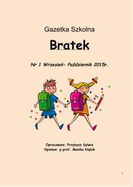 BRATEK NR 12 – gazetka szkolna wrzesień/październik 2015