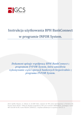 Instrukcja użytkowania BPH BankConnect w programie INFOR