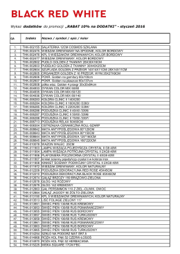 Wykaz dodatków do promocji „RABAT 10% na