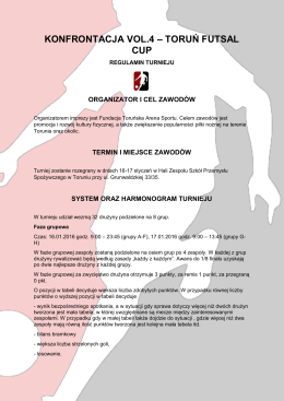 Regulamin turnieju - futsal-torun.pl – Toruńska Liga Futsalu