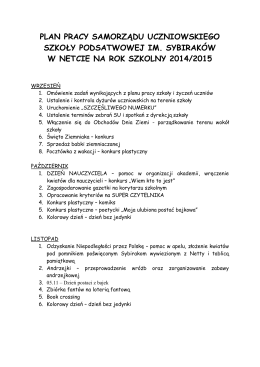 Plan pracy SU 2014-2015 - Szkoła Podstawowa im. Sybiraków w