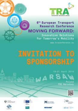 INVITATION TO SPONSORSHIP - 6th European Transport Research