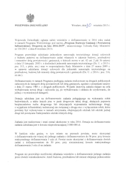 Wojewoda Dolnośląski ogłasza nabór wniosków o dofinansowanie