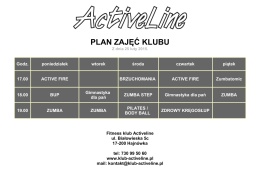 PLAN ZAJĘĆ KLUBU - Fitness klub Activeline
