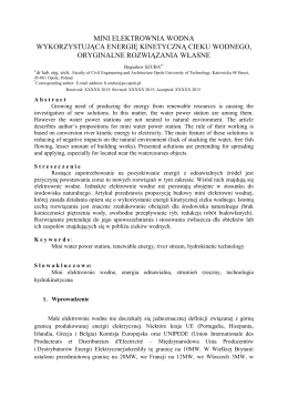 mini elektrownia wodna wykorzystująca energię