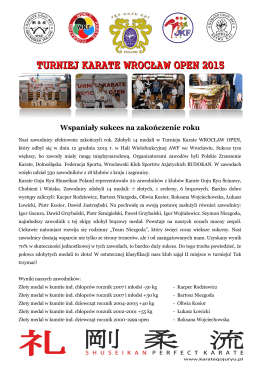 Turniej Karate Wrocław Open - klub karate goju ryu shuseikan poland