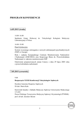 Program - xxxii konferencja toksykologów sądowych