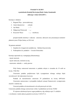 Protokół Nr 2k-2015 Komisji Rewizyjnej Rady Gminy Kamiennik