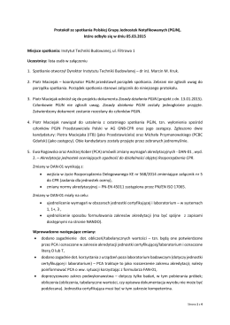 Protokół ze spotkania Polskiej Grupy Jednostek Notyfikowanych